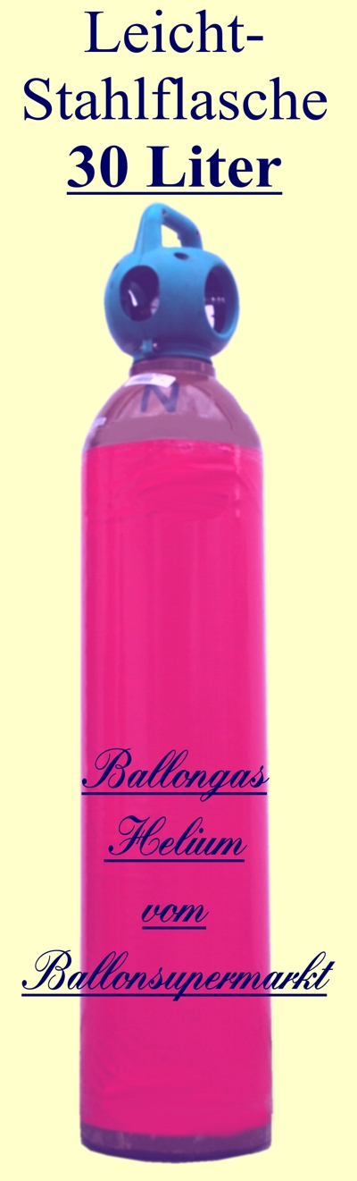 Leichtstahlflasche, Ballongasflasche, Heliumflasche, 30 Liter Helium
