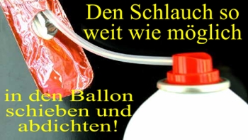 Mit der Ballongasdose Luftballons aus Folie aufblasen